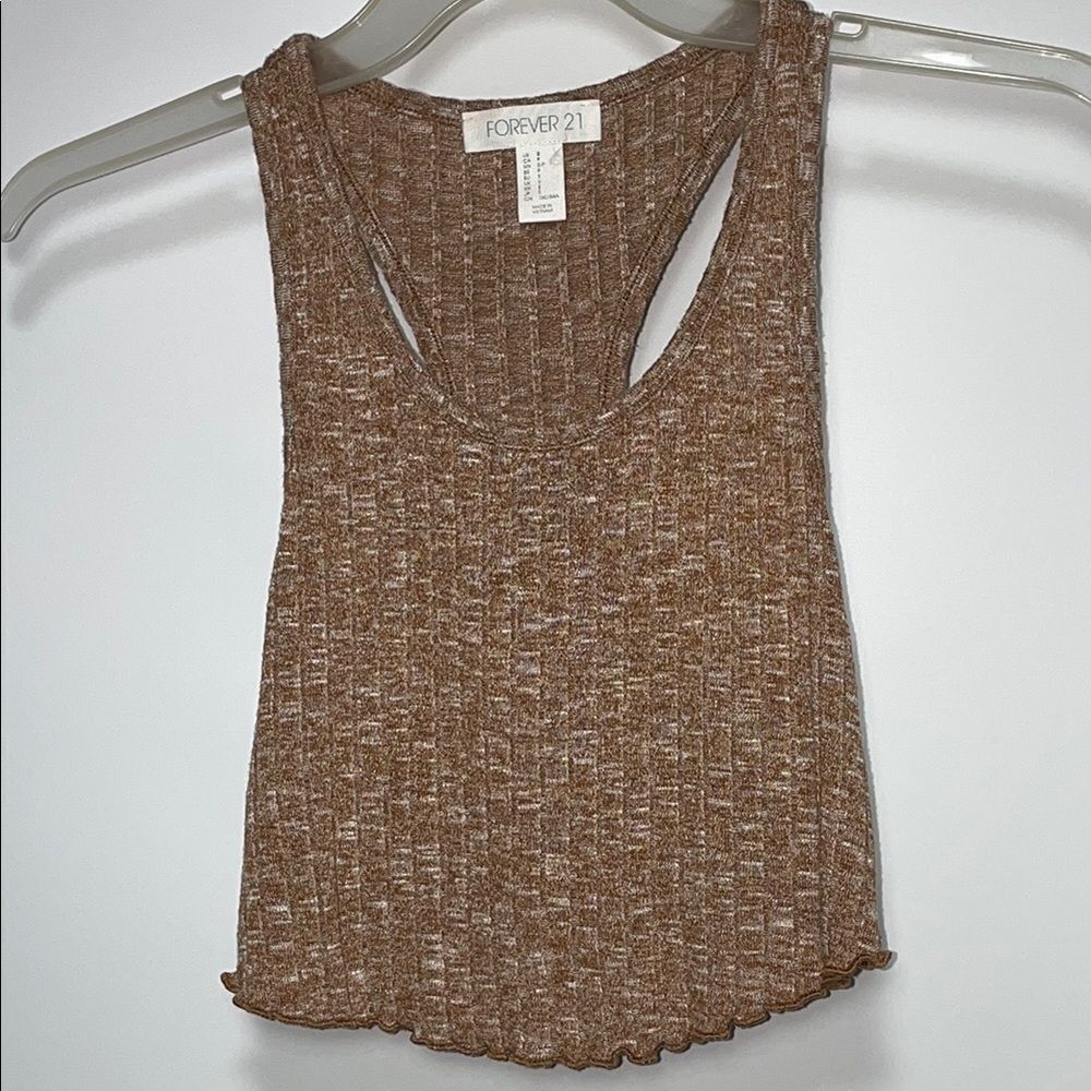 Forever 21 Brown Essential cropped Tank Top
